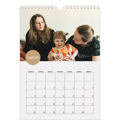 Fotokalender A4 (20 x 30 cm) — Fotoklistermærke [Februar]
