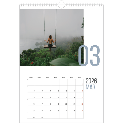 Årskalender A3 — Måneder i tal [Marts]