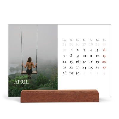 Staffeli kalender - liggende  — Simpel serif [April]