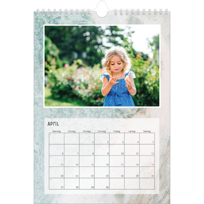 Fotokalender A4 (20 x 30 cm) — Marmorbaggrunde [April]