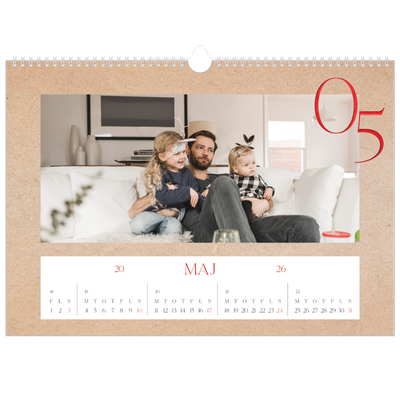 A3 Foto Kalender — Røde elementer [kalender forside]