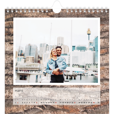 Årskalender kvadratisk — Træbark [Marts]