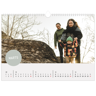 A3 Foto Kalender — Fotoklistermærke [Marts]