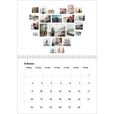 Fotokalender A4 dobbelt (30 x 40 cm) — Collage shapes [Februar]