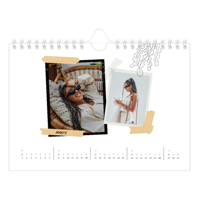 A5 Foto Kalender — Scrapbook stil [Marts]