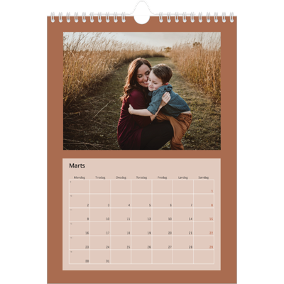 Fotokalender A4 (20 x 30 cm) — Jordfarver [Marts]
