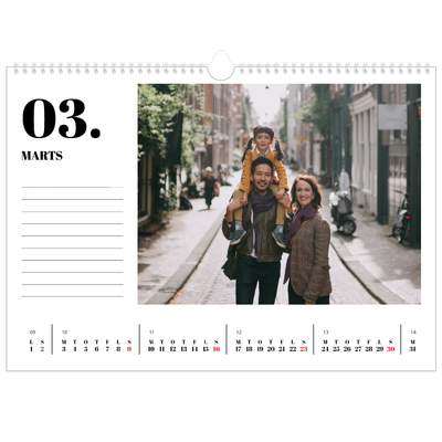 A3 Foto Kalender — Serif og øjeblikke [Marts]