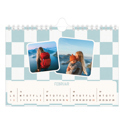 A5 Foto Kalender — Retro mønstre [Februar]
