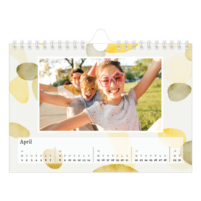 A5 Foto Kalender — Akvarelspot [April]