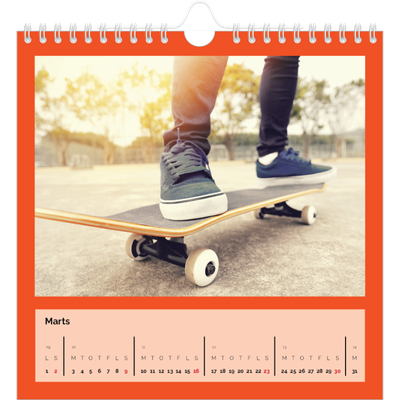 Årskalender kvadratisk — Skarpe farver [Marts]