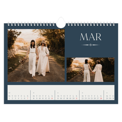 Fotokalender A4 — Skifer & seriffer [Marts]