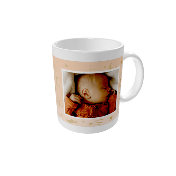 Krus med billede — Måne og stjerner